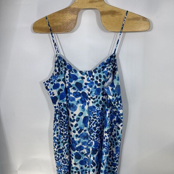 Eloquii‎ Satin Slip w/ Adjustable Straps Blue Animal Print Dress Size 22 - Picture 5 of 7